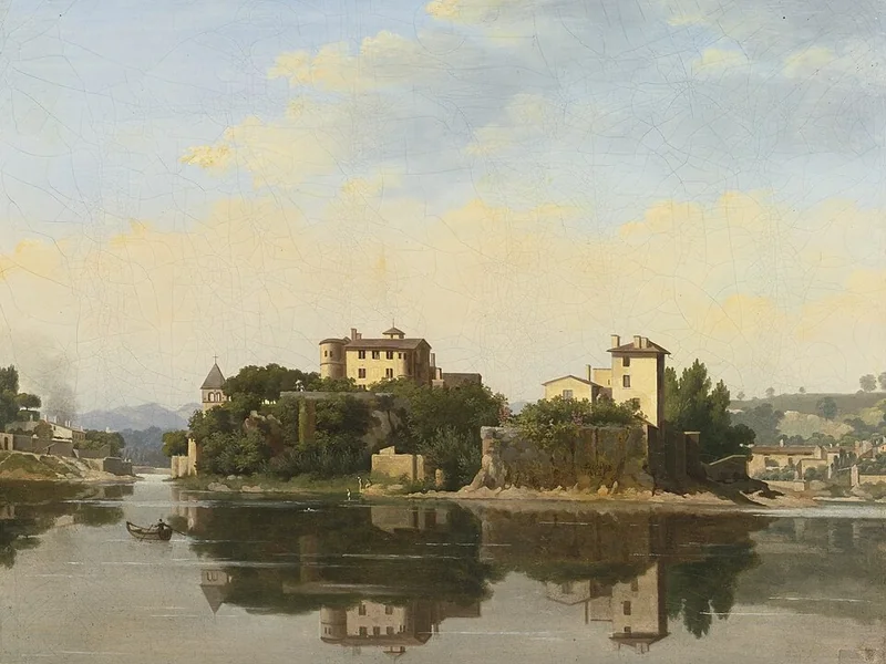 1787-André Jean Antoine Despois - Vista dell'Île Barbe, Lione